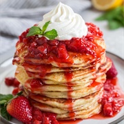 Pancakes With Strawberry Syrup