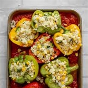 Cheesy Risotto Stuffed Pepper