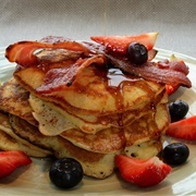 Bacon Honey Strawberry Pancakes