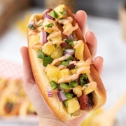 Pineapple Kielbasa Hot Dog