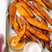 Spicy Blueberry Sweet Potato Wedges