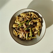 Conchiglie With Tartufata and Asparagus