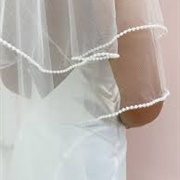 Veil With Pearl or Bead Edging