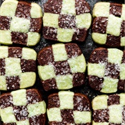 Mint Chocolate Checkerboard Cookies