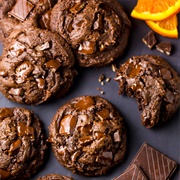 Chocolate and Orange Creamsicle Fudge Cookie