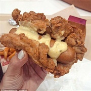 Hot Dog Fried Chicken Bun Cheese