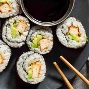 Tofu and Green Onion Maki With Tobiko