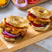 Fried Chicken Bagel Sandwich