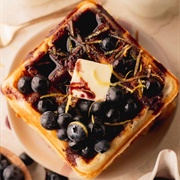 Waffle With Dark Blue Berry Syrup (Waffle With Scallywag Syrup)