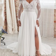 Wedding Gown With Leg Slit