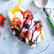 Fruit and Fudge Sundae