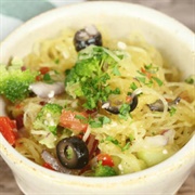 Spaghetti Squash With Green and Red Onions