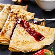 English Pancakes With Jam