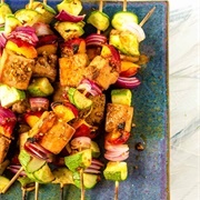 Parmesan Tofu Skewers With Cheese Cubes