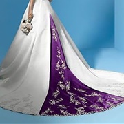 Wedding Gown With Color on Train