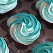 Teal Frosted Cupcake