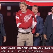 Michael Brandsegg-Nygard (Norwegian) - 15th Overall Draft Pick 2024 by the Detroit Red Wings