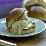 Fried Milk Buns With Ice Cream, Peanuts, and Cilantro