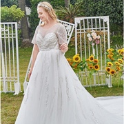 Illusion Neckline Wedding Dress