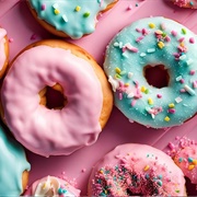 Cotton Candy Iced Donut