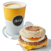 Sausage &amp; Egg McMuffin and Drink