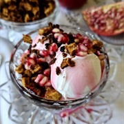 Ube and Pomegranate Sundae