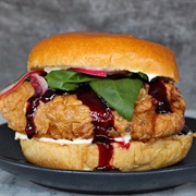 Fried Chicken Sandwich With Blackberry Remoulade