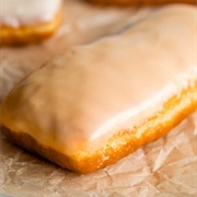 Rose Iced and Cookie Dough-Filled Pumpkin Long John