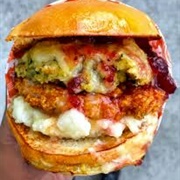 Mashed Potato and Fried Chicken Sandwich