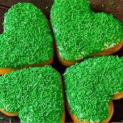 Red Velvet Shamrock Donut