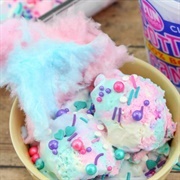 Candy-Loaded Cotton Candy Sundae