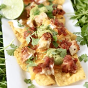 Marble Cheddar and Cilantro Lime Crema Nachos