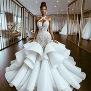 Sculpted Skirt Wedding Dress