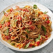 Summer Tomato and Basil Pasta With Pine Nut Sauce