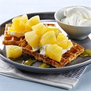 Waffle With Pineapple Slices