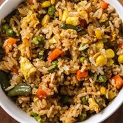 Mixed Vegetable and Soy Sauce Rice