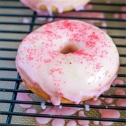 Strawberry Iced and Strawberry Jelly-Filled Donut