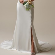 Wedding Dress With Buttoned Leg Slit