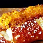 Pretzel-Bun Chili Dog