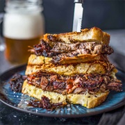 Sliced Beef Brisket Grilled Cheese