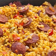 Sausage and Onion Bulgur Wheat