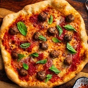 Spicy Meatball Pizza