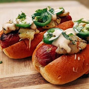 Hawaiian-Bun Hot Dog