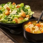 Caesar Salad Homestyle Chicken Noodle Soup