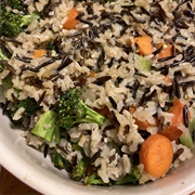 Mixed Wild Rice With Mixed Vegetables and Soy Sauce