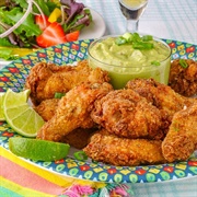 Aji Amarillo Wings and Adobo Wings With Taquitos, Guacamole, and Southwest Dip (El Dorado Dipper)