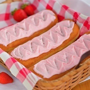 Strawberry Iced and Strawberry Jelly-Filled Long John