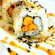 Yellowtail and Cream Cheese Maki With Yum Yum Sauce