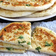 Garlic Naan With Garlic and Herb Cream Cheese