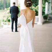 Wedding Dress With Asymmetrical Bow